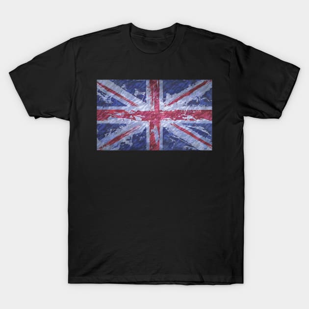 Rustic Union Jack Flag T-Shirt by BethsdaleArt